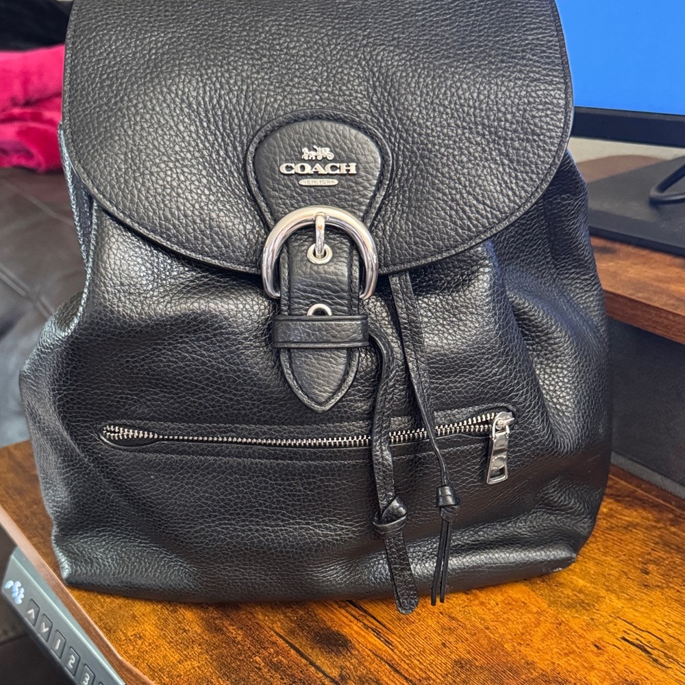 Coach Black Leather Women’s Backpack